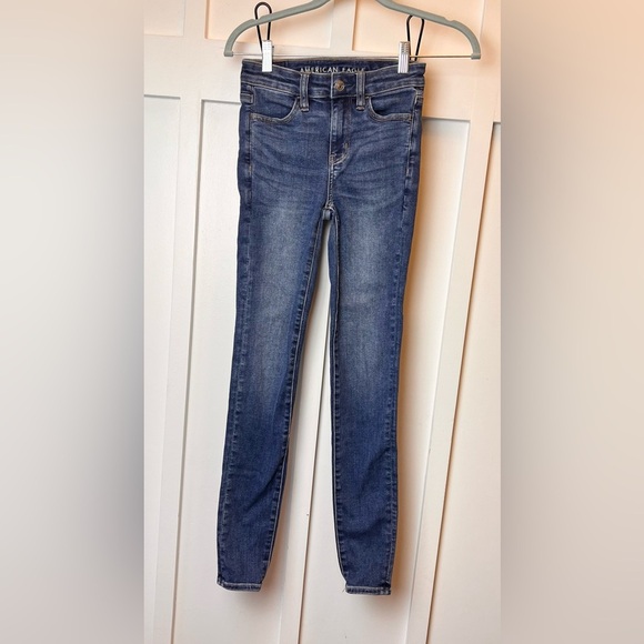 American Eagle Next Level Stretch Hi Rise Jeggings Size 000 Women Junior Skinny - Picture 1 of 10